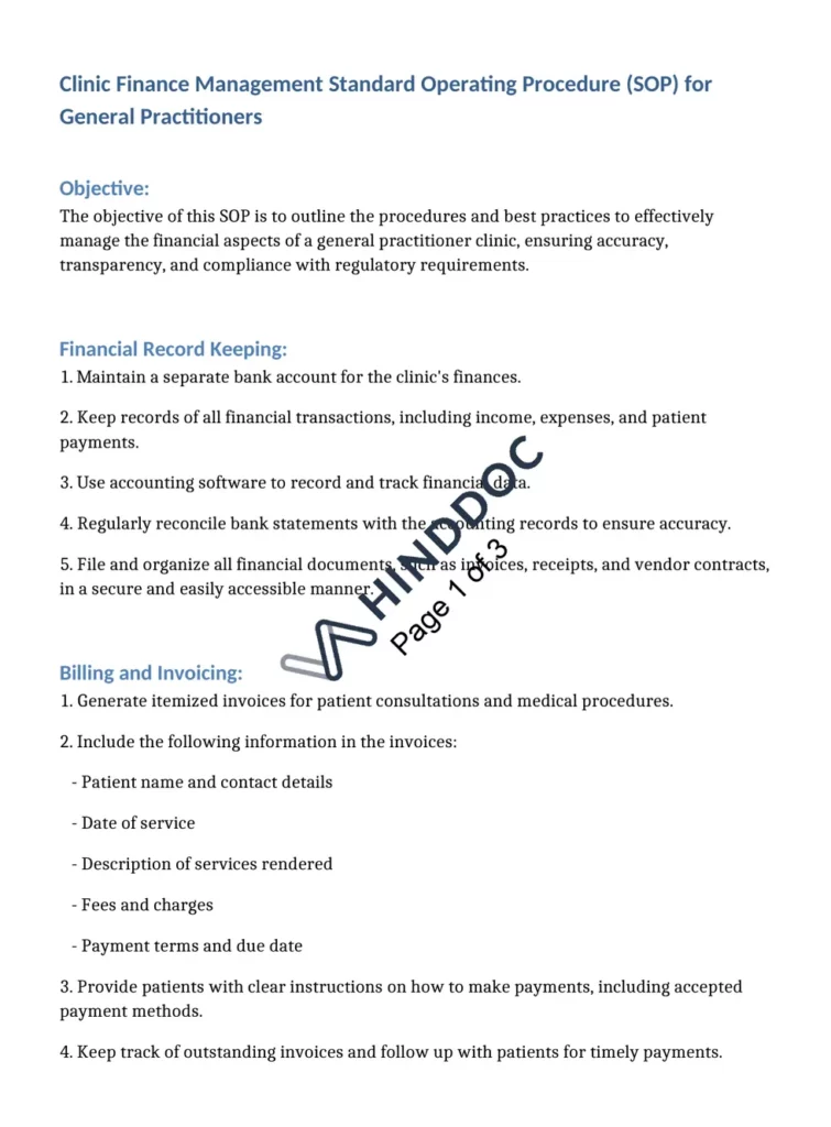 Preview_Clinic Finance Management SOP for Operations and Strategic Planning_3