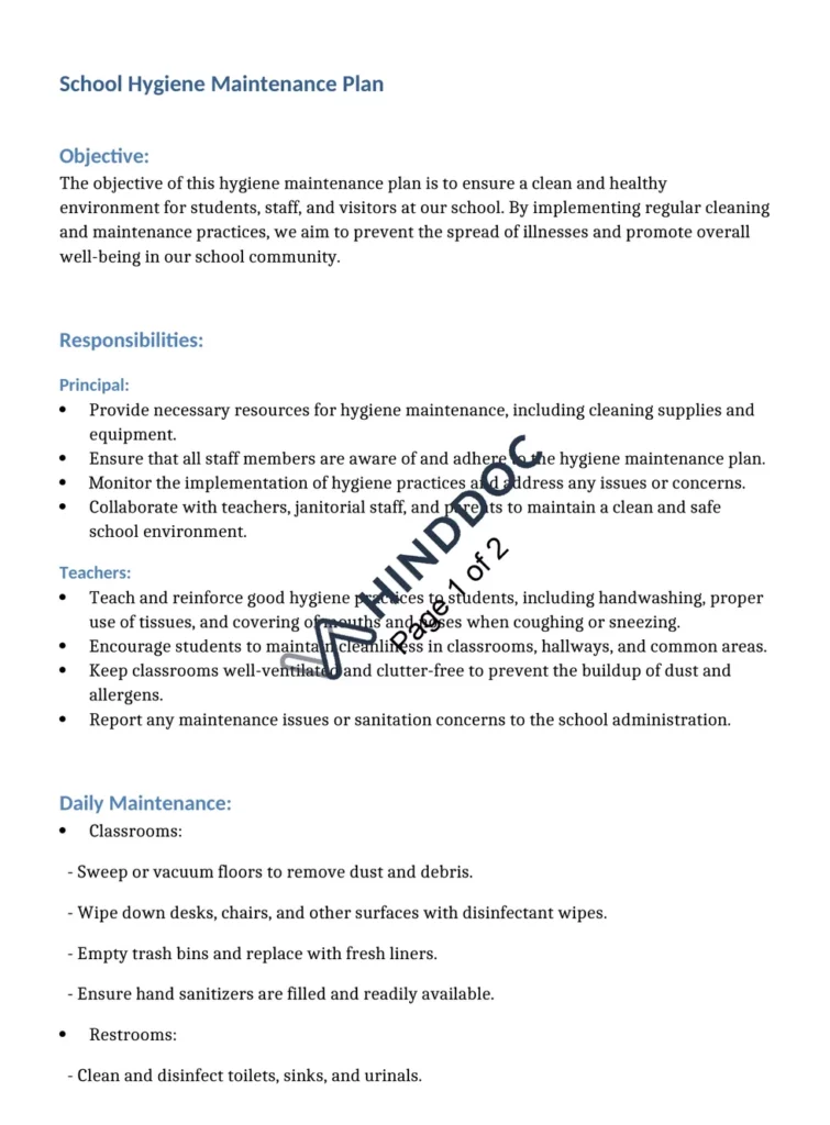 Preview_School Hygiene Maintenance Plan for Health, Safety, and School Environment_2